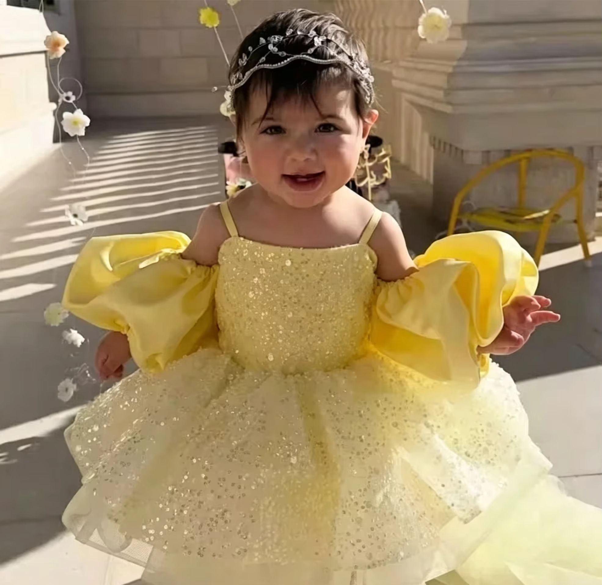Embroidery Yellow Flower - Милые желтые платья с цветочным узором
