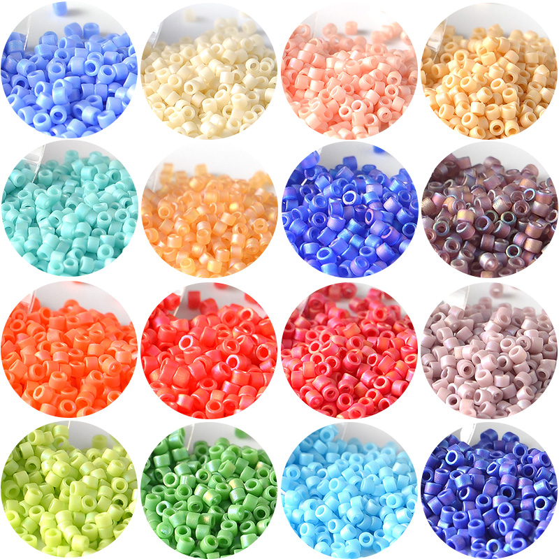 Embroidery Glass Beads - Бусины «Миюки» матовые радужные, 10 г/труба,