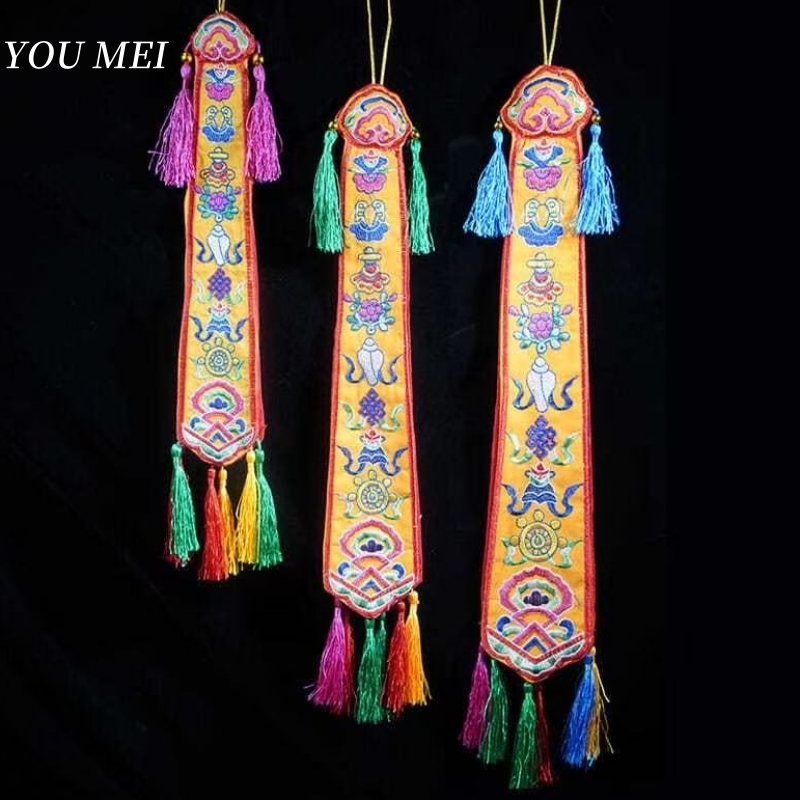 Embroidery Handicraft - Непал ручной работы восемь благоприятных флагов,