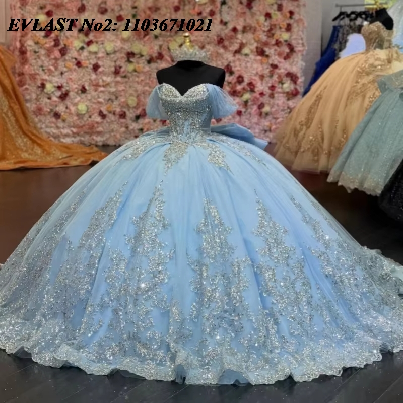 Embroidery Glass Beads - Индивидуальное платье EVLAST для церемонии Qinceanera,