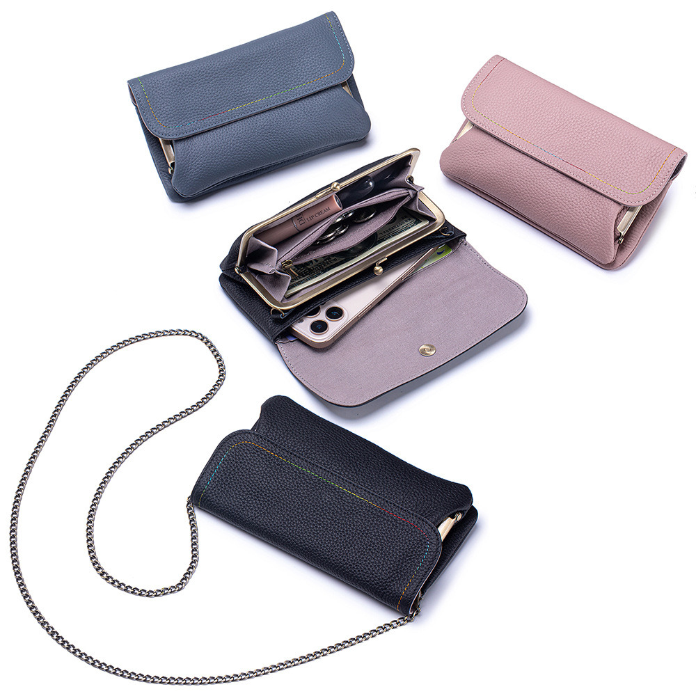 Embroidery Wallet - Сумка-клатч из натуральной кожи с цепочкой
