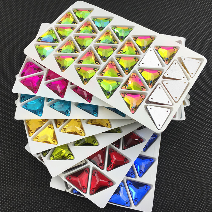 Embroidery Glass Beads - Треугольные Стразы для пришивания из стекла,