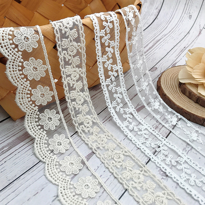 Embroidery Thread Yarn - 3 ярда/лот, белая, бежевая хлопковая нить