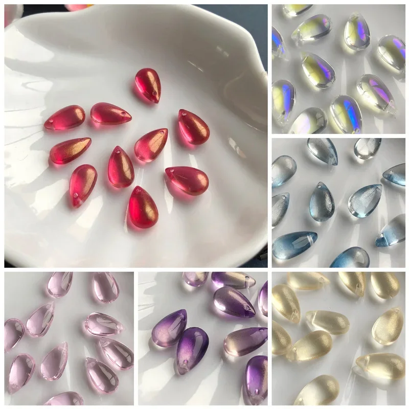 Embroidery Glass Beads - 20 шт. 8x14 мм, разноцветные стеклянные
