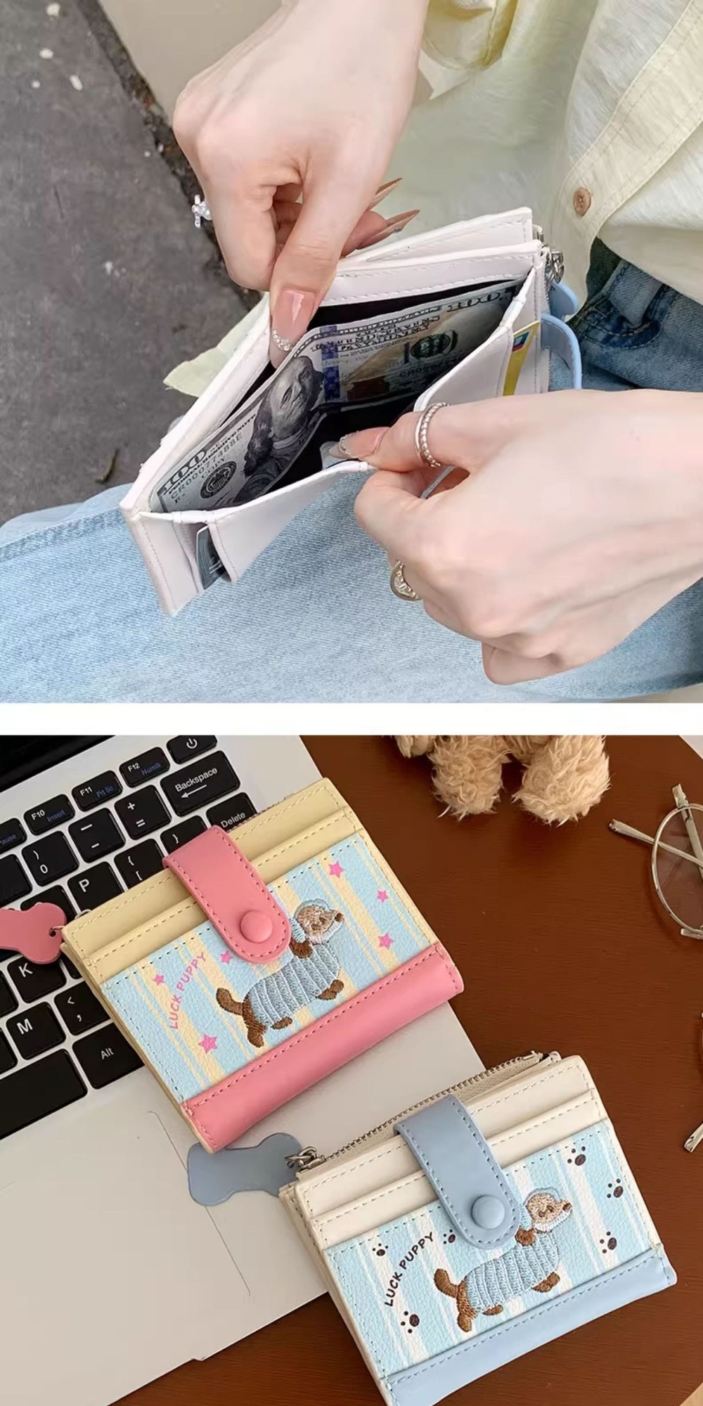 Корейский стиль, такса, вышивк – обзор и цена Embroidery Wallet