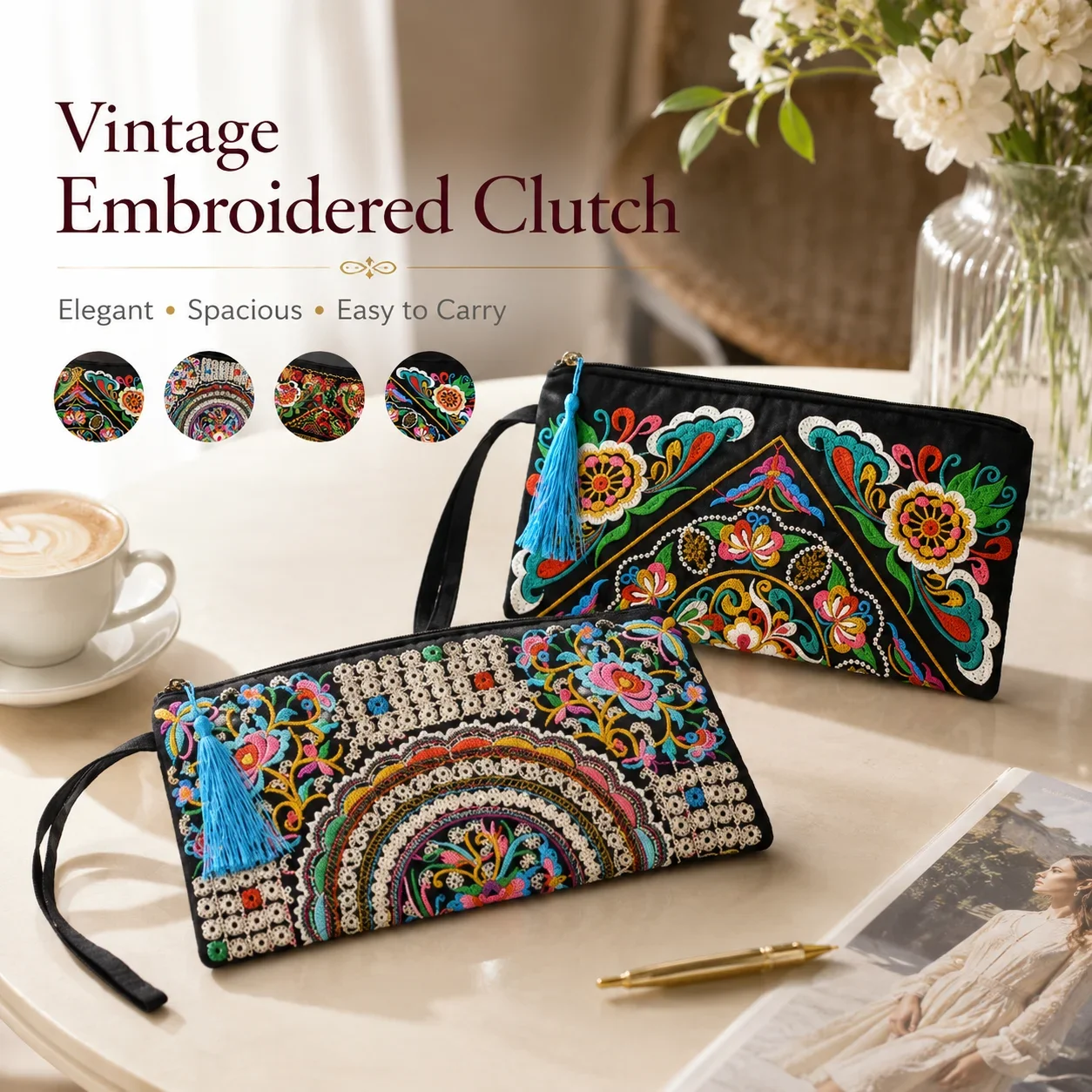 Этнический винтажный длинный к – обзор и цена Embroidery Wallet